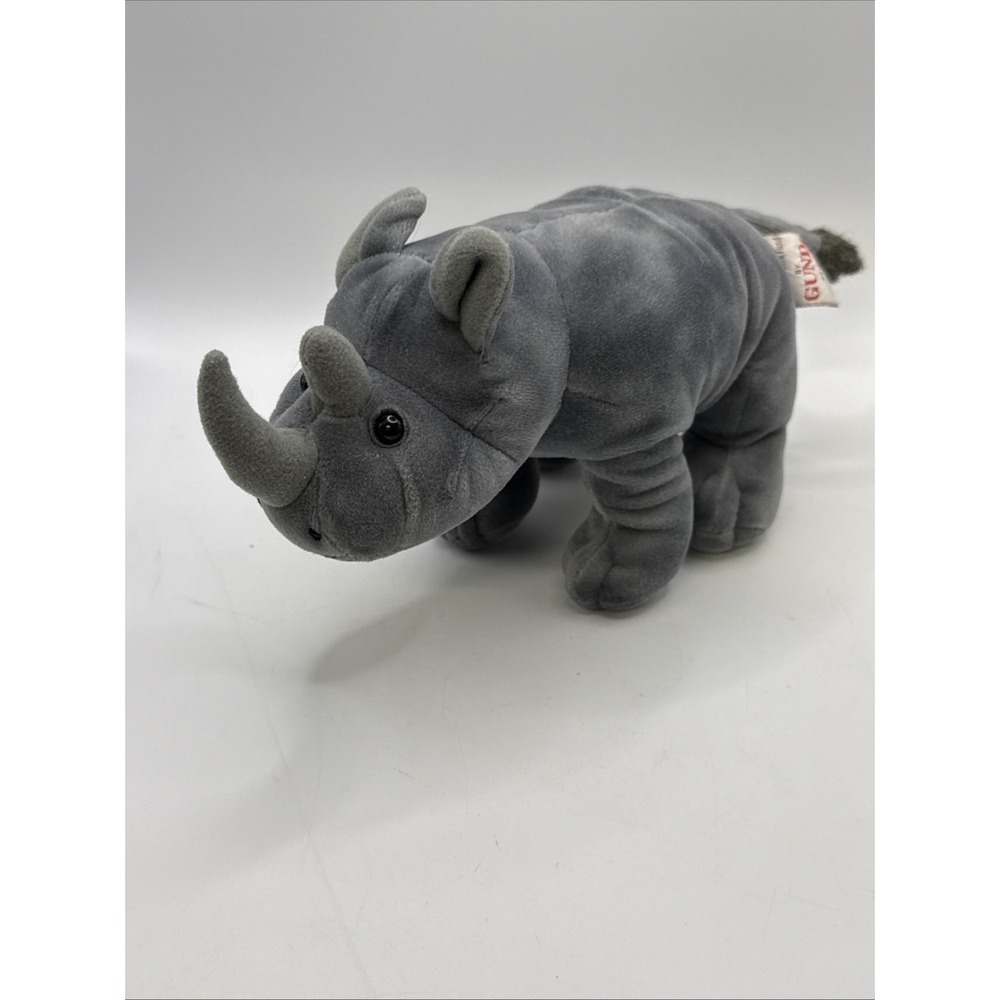 Gund‎ World Wildlife Fund Rhino Plush #42186 9" Gray Rhinoceros Stuffed Animal